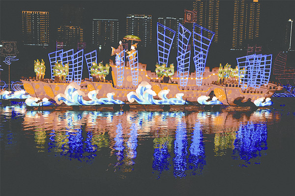 首屆冀州“夜游衡水湖燈光展”開幕(圖1) 首屆冀州“夜游衡水湖燈光展”開幕(圖1)
